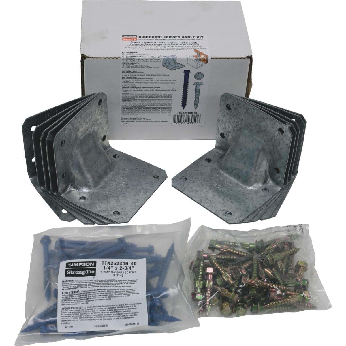 10-Piece Gusset Angle Hurricane Tie Kit