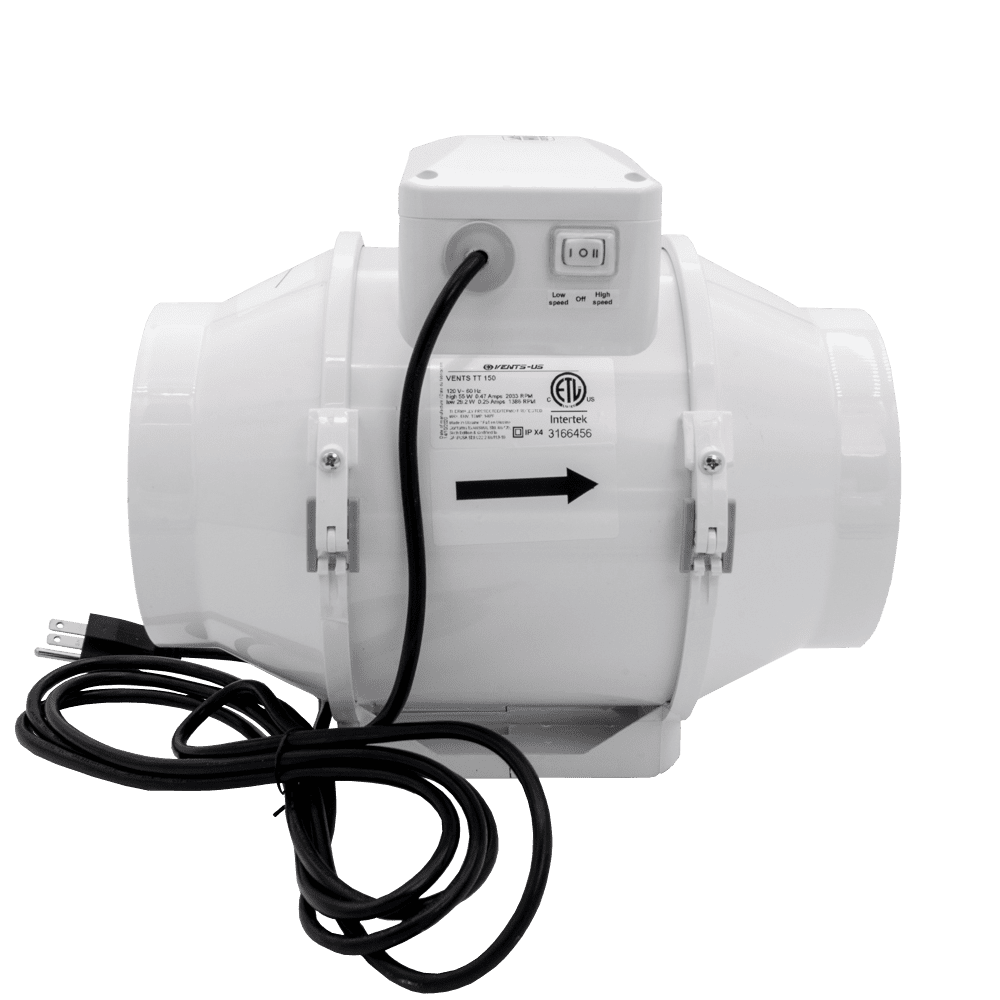 Vents US TT-150 6in Mixed Flow In-Line Duct Ventilation Fan