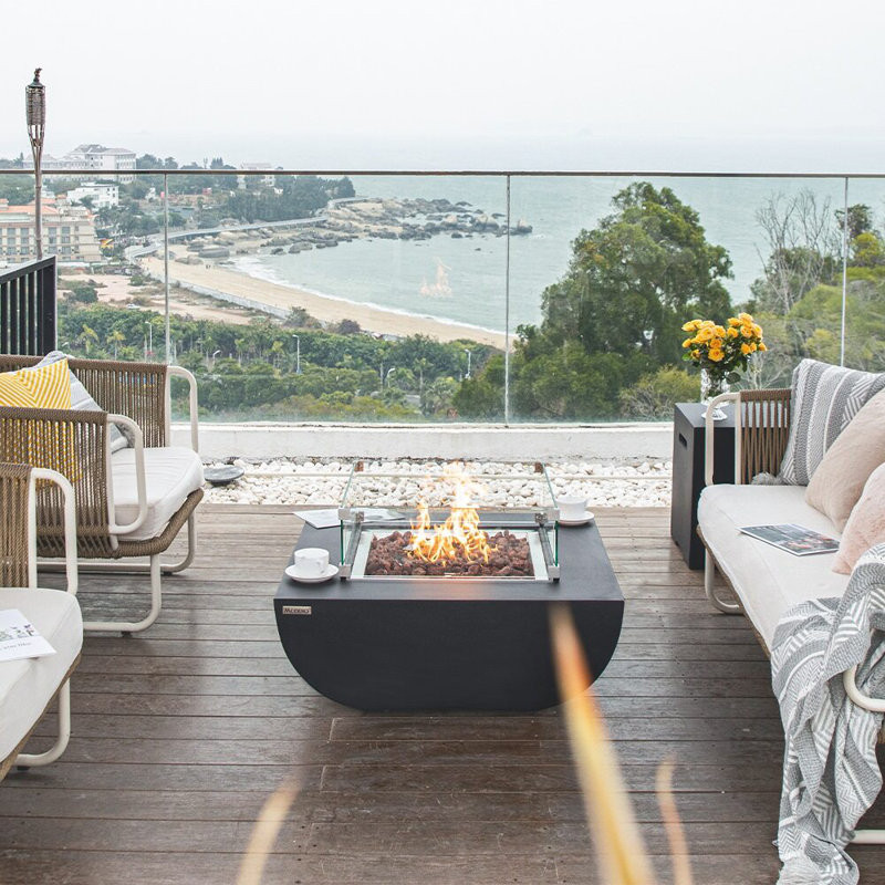 14″ H x 34″ W Concrete Outdoor Fire Pit Table