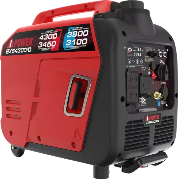 A-iPower GXS4300iD 3450W/4300W Generator Dual Fuel Gas Propane Low THD Inverter CO Alert New