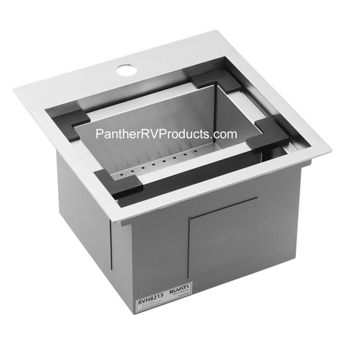 Ruvati RVH8215 Workstation Drop-in Topmount Bar Prep RV Sink – 16 Guage Stainless Steel