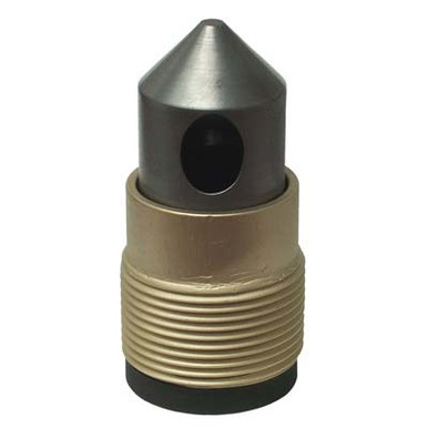 NOZZLE, TUNGSTEN CARBIDE, 45* ANGLE, 3/16" BORE, 1-1/4" BRASS THREAD, DOUBLE OUTLET