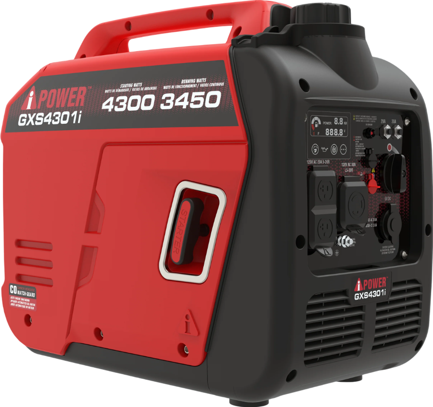 A-iPower GXS4301i 3450W/4300W Generator Gas Low THD Inverter CO Alert New