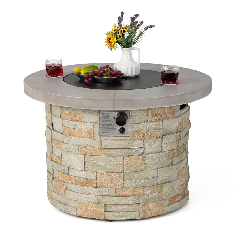 36″ H x 36″ W Steel Propane Outdoor Fire Pit Table