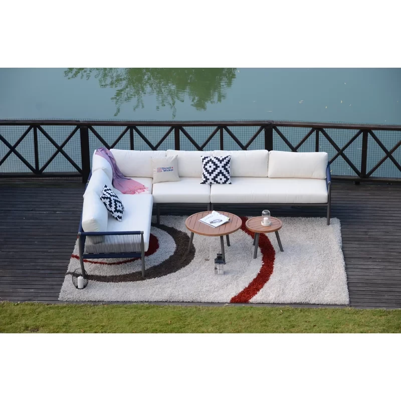 6-Piece Outdoor Sectional Seating Group with Cushions – Water-Resistant, Removable Covers