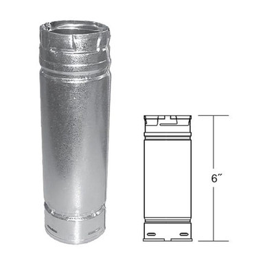 3″ x 6″ PelletVent Pro Galvalume Pellet Stove Chimney Pipe – 3PVP-06