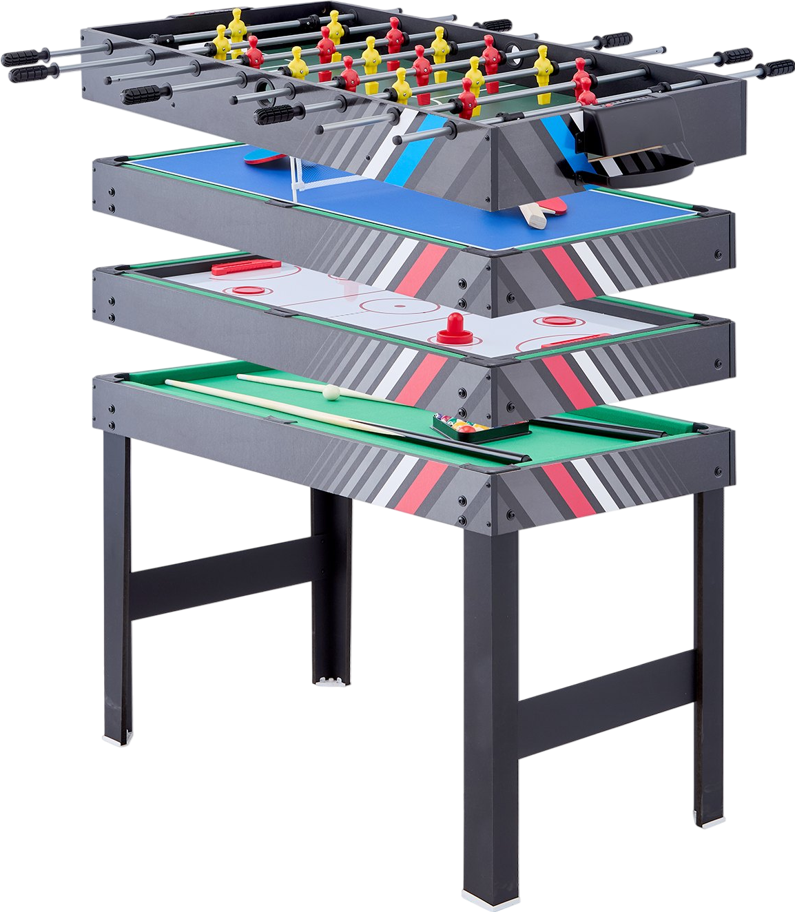 Vevor 4-in-1 Combo Game Table Hockey Foosball Ping Pong Billiards 48" New